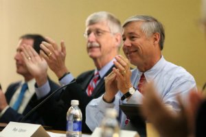 Rep. Fred Upton (R-MI) with Dr. Francis Collins, the Director of the National Institutes of Health, at a #Cures2015 roundtable discussion